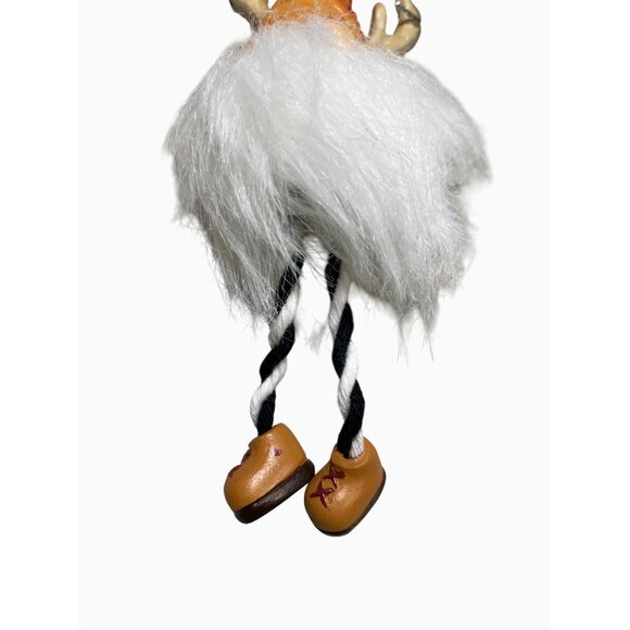 Woodstock Ganz Christmas Gnome Ornament Deer Antler Fluffy White Decor - Picture 7 of 11